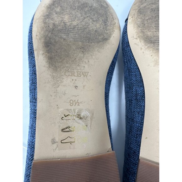 J. Crew Navy Blue & Tweed Ballet Flats With Bow Detail Size 9.5 - Picture 12 of 13